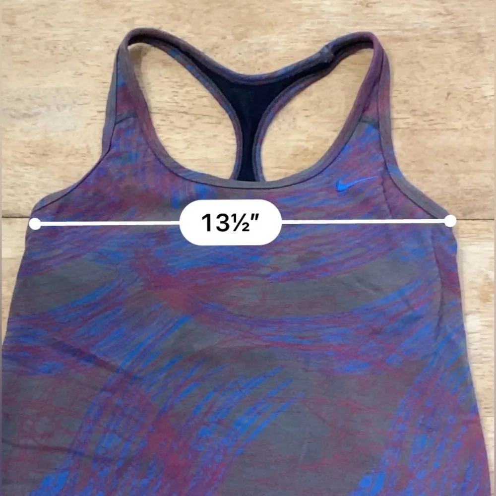 Nike Dri Fit Women’s M Multi Color Scribble Racerback Tank With‎ Sports Bra